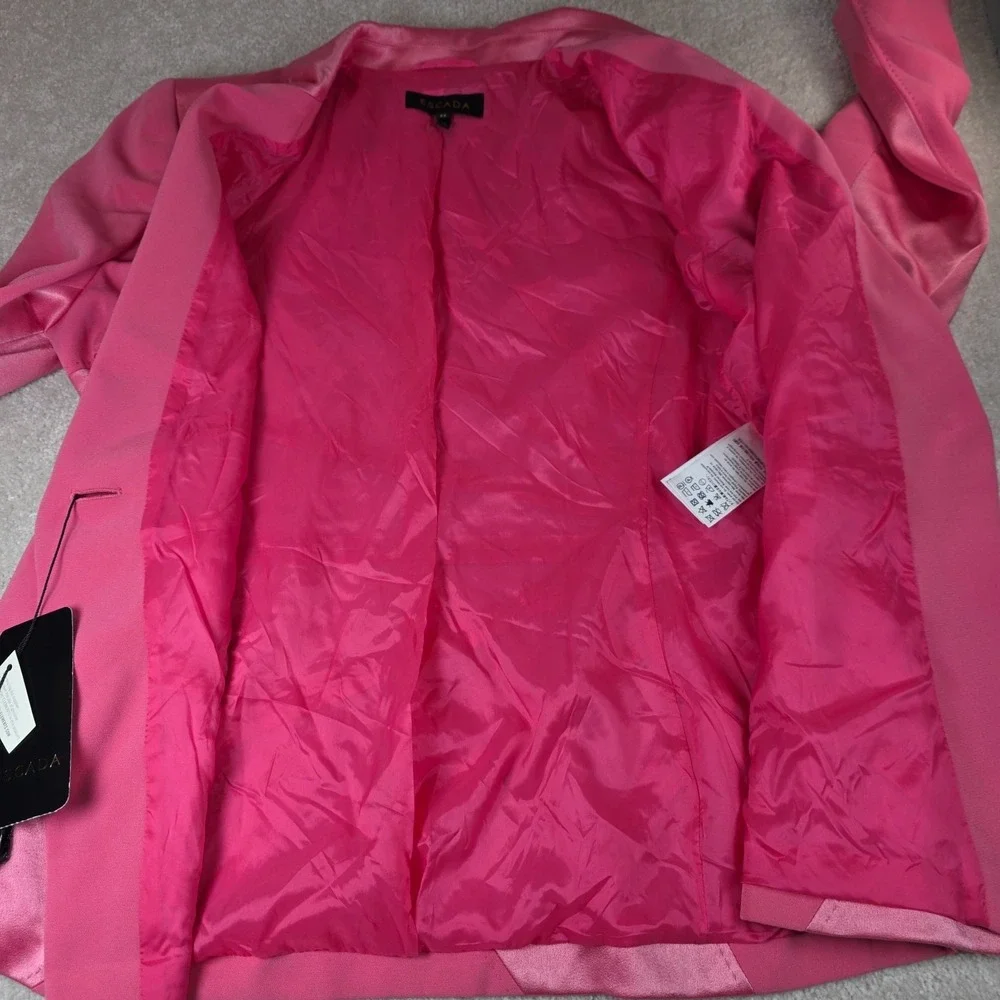 Escada Bergrid Blazer Womens US 12 EU 44 Pink Swarovski Crystal Button NWT - Picture 10 of 13